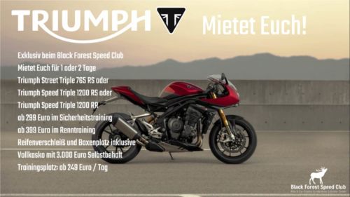 Triumph Mietmotorräder Rennstrecke